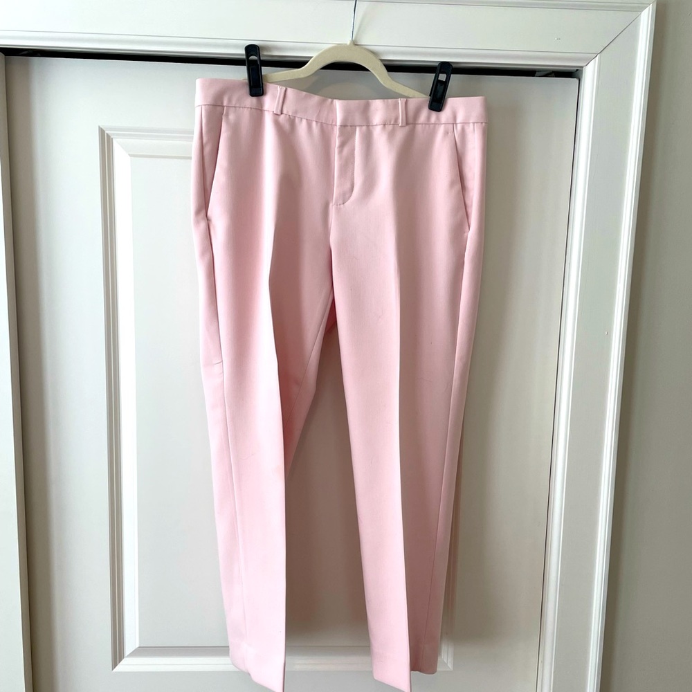 Light pink, Banana Republic capri pants.